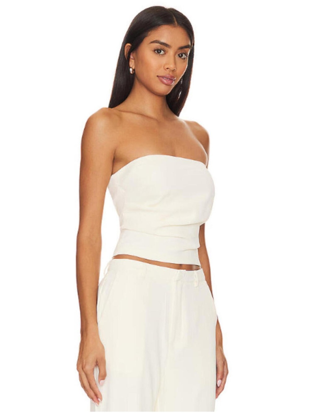 SNDYS x Revolve Roma Top Ivory Strapless Sz XS